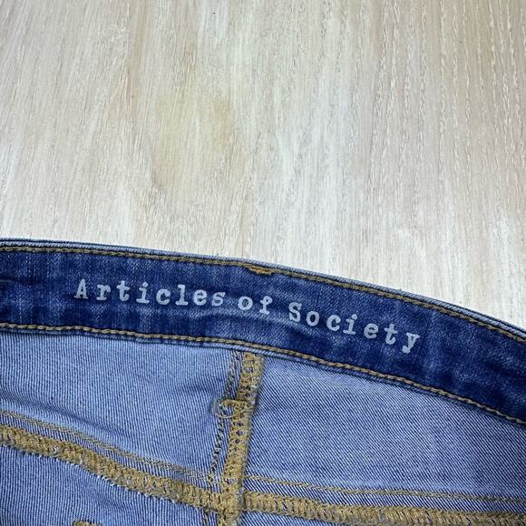 Articles of Society Distressed Mid Rise Skinny Ankle Blue Denim Casual Jeans 27 - Picture 15 of 16